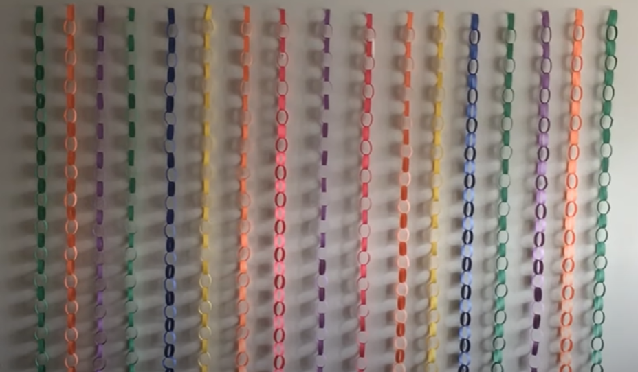Rainbow Paper Chain Wall Hanging
