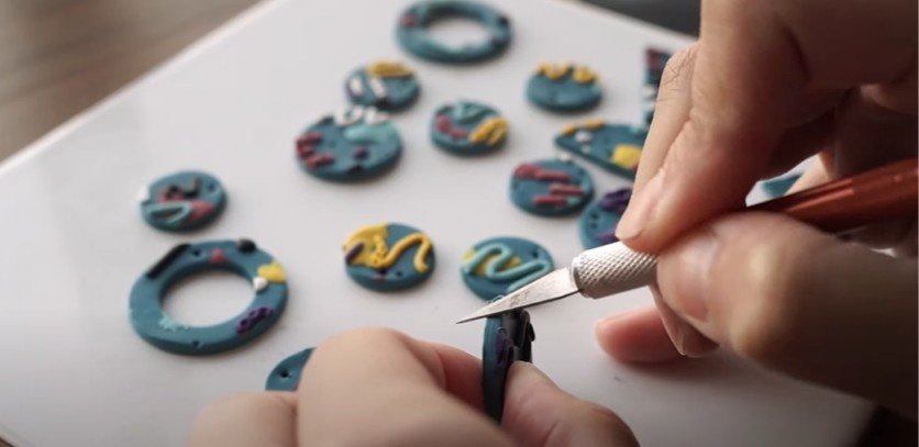 After baking, if your clay has any rough edges, you can smooth them out