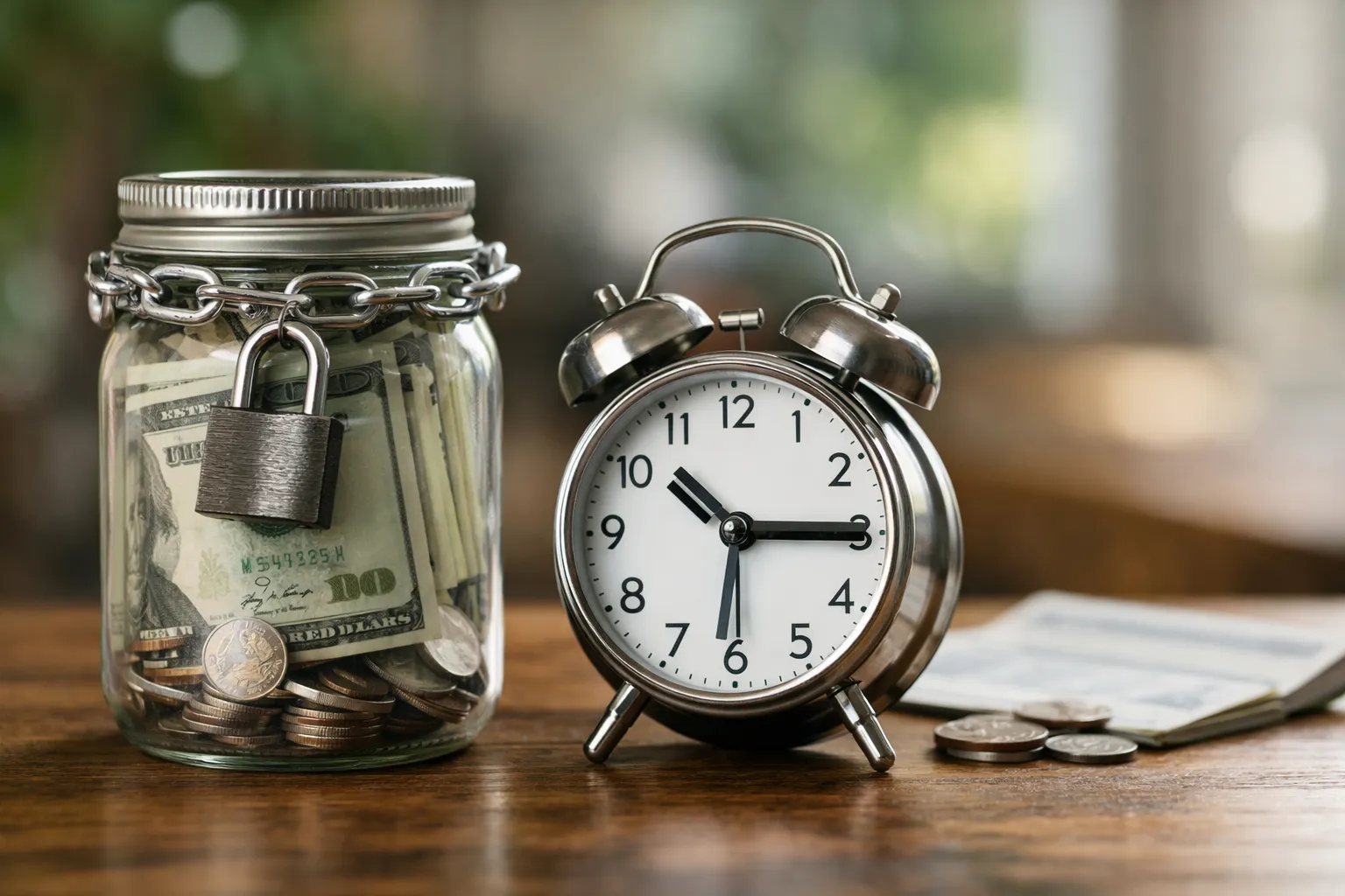 traditional savings account money stuck for a set time