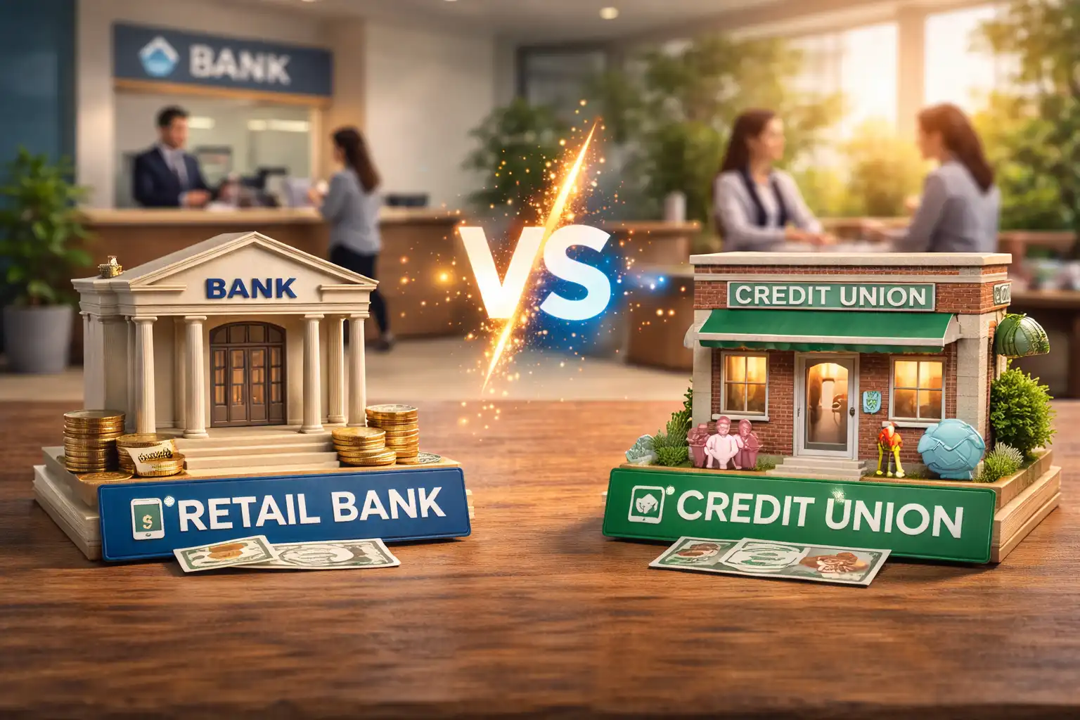 what is a major difference between retail banks and credit unions